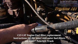 Peterbuilt c15 fuel filter change both filters