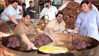 2 BIG MEN MAKING GIANT AFGHANI CHAPLI KABAB - Adam Khan & Omaid Khan Chapli Kabab Recipe