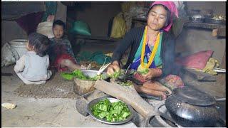 Cooking green curry recipe in the village || Rural life