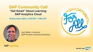 “Get Smart” About Learning SAP Analytics Cloud