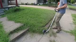 The most OVERGROWN lawn TRANSFORMED for SINGLE MOM - 8 Hour Job in a 3 minute timelapse