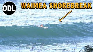 Waimea SHOREBREAK On a Gun?!? Waimea Bay Morning | Biggest Day of Swell | Raw Surf Footage