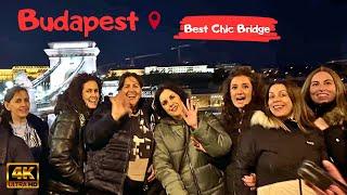 Walk along Best Bridge  in Europe Chain Bridge Budapest / walking tour