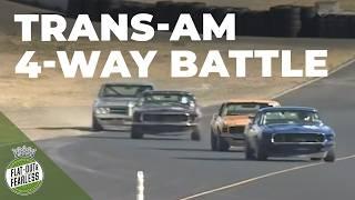 WHAT A FINISH! An incredible 4-way battle for the win in the Historic Trans-Am race