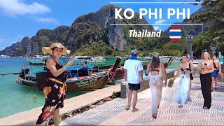 Phi Phi Island [4K] - Thailand 2023  Beach - Centre - Ferry | Walking Tour