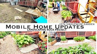 Mobile Home Updates|Landscaping Rock Project|Before And After Landscaping on 1976 Single Wide