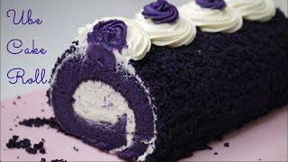 Ube Cake Roll || Fluffy Ube Cake Roll with Cream Cheese Frosting