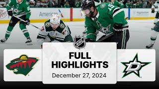 NHL Highlights | Wild vs. Stars | December 27, 2024