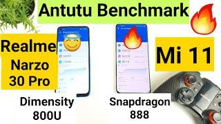 Realme narzo 30 pro vs mi 11 antutu benchmark comparison