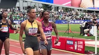 400m Women’s Hurdles Semi-final Heat 1, 2024 U.S. Olympic Trials, Sydney McLaughlin, D. Muhammad