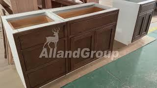 Allandcabinet cherry wood painted cabinet with inset framed