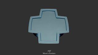 3d Model Recessed Thicker Squared Off Cross Style Signet Ring: Moore's Jewelers