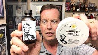 History 101 Shave Soap and Aftershave, Merkur 34G, Gillette Super Thin Blade, Wolf Whiskers Brush