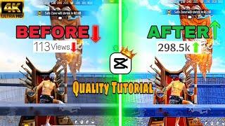 How To Increase Free Fire Video Quality In Capcut  |Increase Video Quality In Capcut