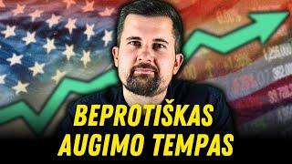 JAV akcijos auga BEPROTIŠKU TEMPU | Kas tai lemia?
