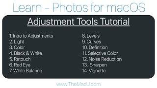 Photos App for Mac Tutorial - Adjustments