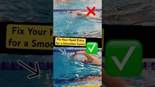 Stop splashing! Enter fingertips first to avoid drag & improve your efficiency! #swimtechnique