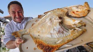 Whole Grilled Turbot!! KING OF SEAFOOD - Grilled Fish Heaven at Restaurant Elkano, Spain!