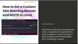 set SSH Warning Banner and MOTD in linux