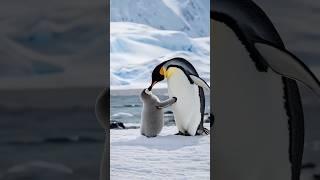 Penguin Mother trained his baby penguin #penguin #cuteanimal #cute #antarctica #africanpenguin