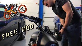 Indian Scout Bobber Mirror Turn Down Mod ! Free Mod !!! Under Handlebar Mirrors!