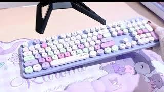 Unboxing Purple keyboard and Kuromi mousepad
