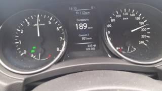 Под 190км/ч на ниссан кашкай 1,2 турбо.  Nissan Qashqai 1.2 turbo. Full speed.