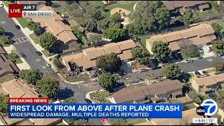 San Diego plane crash: Aerial video shows destruction in neighborhood