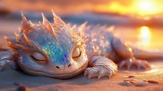 Warm Summer Ambience with Relaxing Ocean Waves & Iridescent Dragon 