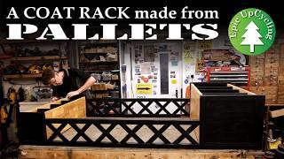 A Hall Tree Coat Rack made from PALLETS.