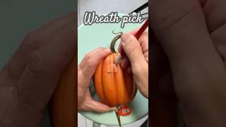 How To Carve A  Foam Pumpkin Wreath Pick Into A Halloween Jack-O-Lantern 1 #shorts #halloweencrafts