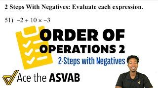 ASVAB Math - Order of Operations (How to Solve with Negative Numbers)
