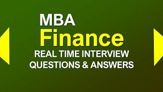 Finance Interview Questions and Answers | MOST ASKED MBA Finance Interview