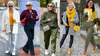 Natural Older Women OVER 50 60 70 |New Trends Fashion For Women |Autumn/ Winter|Fall Fashion 2024