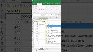 Excel - Convert Minutes to Hours (EASY!)#excel #shorts