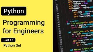 Python Set--- Python Programming for Engineers