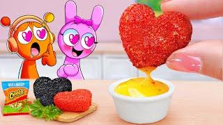 Pinki or Oren Sprunki  Best Miniature Heart Shaped Cheetos Chicken Nuggets  Tina Mini Cooking