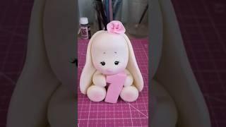 cute little bunny tutorial how to make caketopper. Милый зайка из мастики, МК лепки