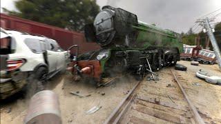 Flying Scotsman Smashes SUV