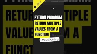 Return multiple values from a function in Python  #shorts