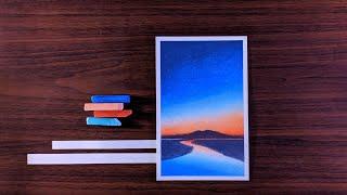 Easy Soft Pastels Drawing for beginners/ Sunset Sky/ River Reflection Scenery - Art Artistry