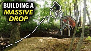 Building a MASSIVE Mountain Bike Drop in Their Backyard! // 15ft DROP!