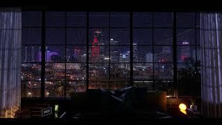 Kansas City Missouri View | Cozy Bedroom | Windy Rain On Window Sound | Virtual Window For Sleeping