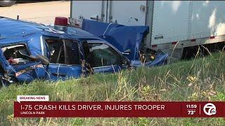 I-75 crash kills driver, injures MSP officer