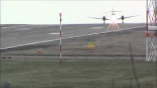 Crosswind take off at Leeds Bradford Airport - 22 DEC 2014