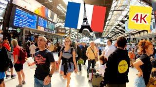 ⁴ᴷ Paris morning walk  People are going on holiday ️, at train station Gare de Lyon, France 4K