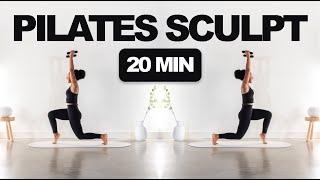 20 MIN Full Body PILATES SCULPT // debloat// tone // low intensity