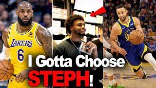 Bronny James RELUCTANTLY chooses Steph Curry over his DAD Lebron!