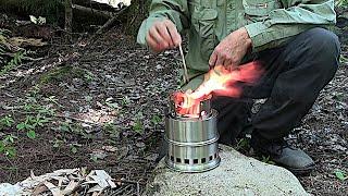 TomShoo Wood Stove Test & Review - - - Backpacking Stove --- TomShoo Titanium Cup