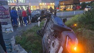 Юнец на "Нексии" вылетел на красный и протаранил "Весту". Real video